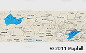 Political Panoramic Map of Yingshan, shaded relief outside