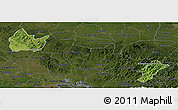 Satellite Panoramic Map of Yingshan, darken
