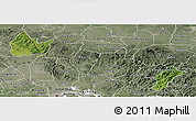 Satellite Panoramic Map of Yingshan, semi-desaturated