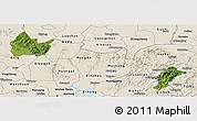 Satellite Panoramic Map of Yingshan, shaded relief outside
