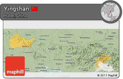 Savanna Style Panoramic Map of Yingshan