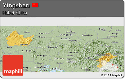 Savanna Style Panoramic Map of Yingshan