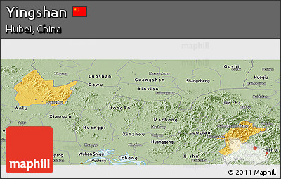 Savanna Style Panoramic Map of Yingshan
