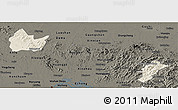 Shaded Relief Panoramic Map of Yingshan, darken