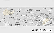 Shaded Relief Panoramic Map of Yingshan, desaturated