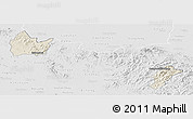 Shaded Relief Panoramic Map of Yingshan, lighten, desaturated