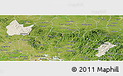 Shaded Relief Panoramic Map of Yingshan, satellite outside