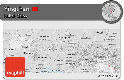 Silver Style Panoramic Map of Yingshan