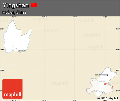Classic Style Simple Map of Yingshan, single color outside