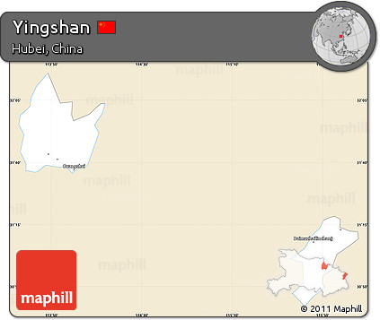 Classic Style Simple Map of Yingshan, single color outside