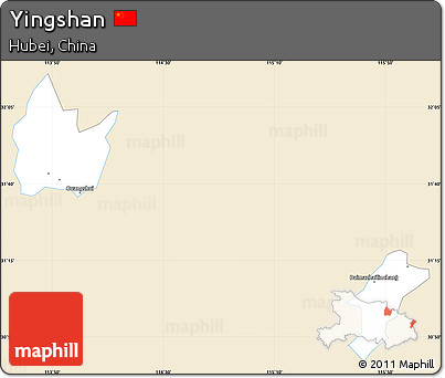 Classic Style Simple Map of Yingshan, single color outside