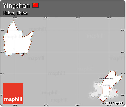 Gray Simple Map of Yingshan, cropped outside