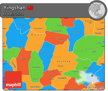 Political Simple Map of Yingshan
