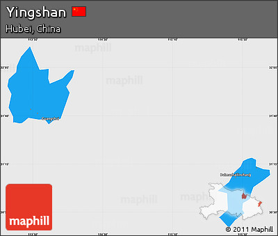 Political Simple Map of Yingshan, single color outside