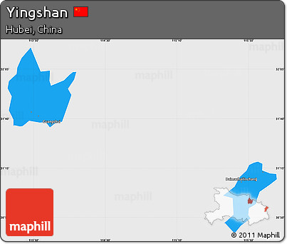 Political Simple Map of Yingshan, single color outside