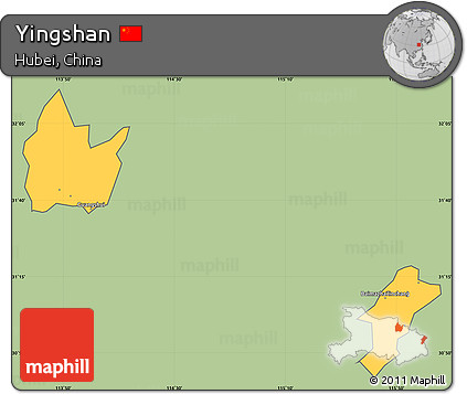 Savanna Style Simple Map of Yingshan, cropped outside