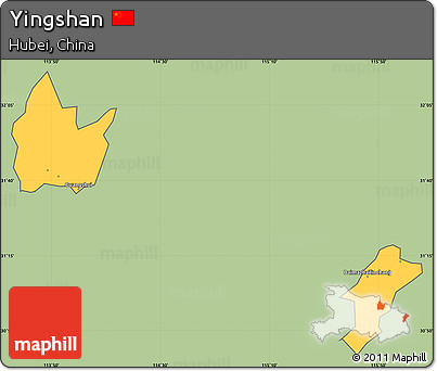 Savanna Style Simple Map of Yingshan, cropped outside