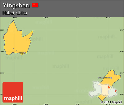 Savanna Style Simple Map of Yingshan, cropped outside
