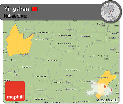 Savanna Style Simple Map of Yingshan