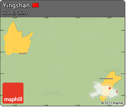 Savanna Style Simple Map of Yingshan, single color outside