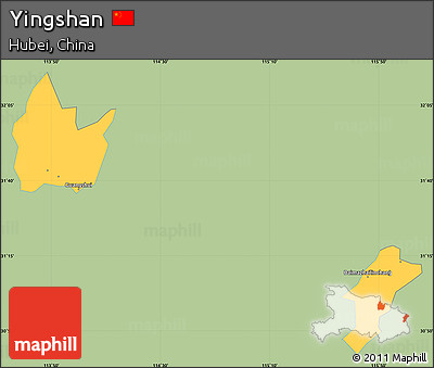 Savanna Style Simple Map of Yingshan, single color outside