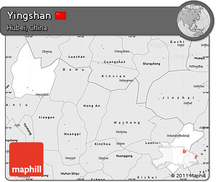 Silver Style Simple Map of Yingshan