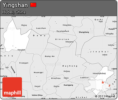 Silver Style Simple Map of Yingshan