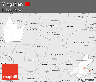 Silver Style Simple Map of Yingshan
