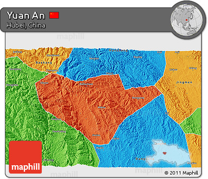 Political 3D Map of Yuan An