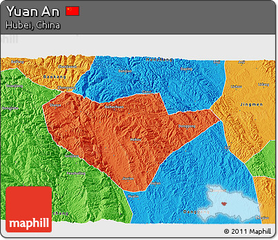 Political 3D Map of Yuan An