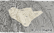 Shaded Relief 3D Map of Yuan An, darken, semi-desaturated