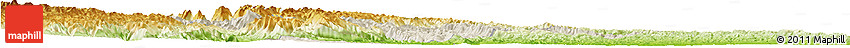 Shaded Relief Horizon Map of Yuan An, physical outside