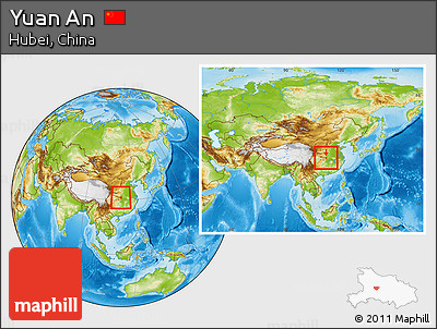 Physical Location Map of Yuan An, within the entire country