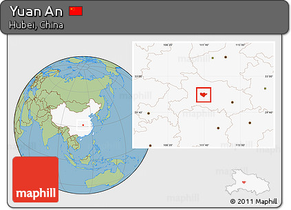 Savanna Style Location Map of Yuan An, highlighted country