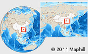 Shaded Relief Location Map of Yuan An, highlighted country, within the entire country