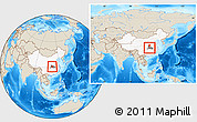 Shaded Relief Location Map of Yuan An, highlighted country, highlighted parent region, within the entire country