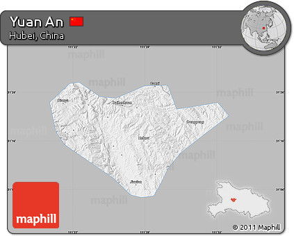 Gray Map of Yuan An, single color outside