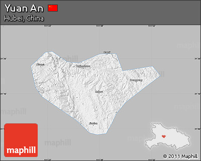 Gray Map of Yuan An, single color outside