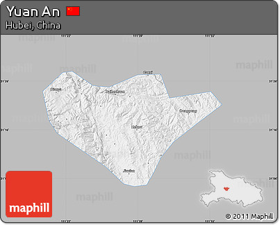Gray Map of Yuan An, single color outside