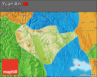 Physical Map of Yuan An, political outside