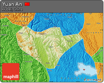 Physical Map of Yuan An, political outside