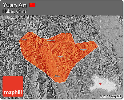 Political Map of Yuan An, desaturated