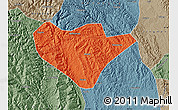 Political Map of Yuan An, semi-desaturated