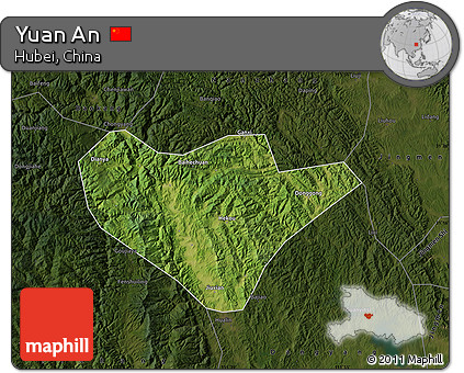 Satellite Map of Yuan An, darken