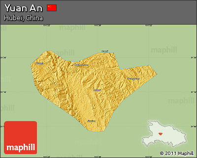 Savanna Style Map of Yuan An, single color outside