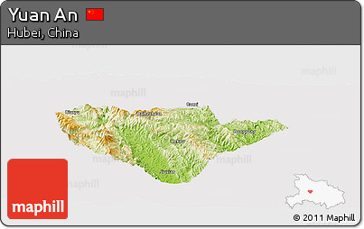 Physical Panoramic Map of Yuan An, cropped outside