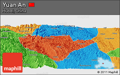 Political Panoramic Map of Yuan An