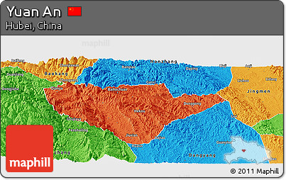 Political Panoramic Map of Yuan An