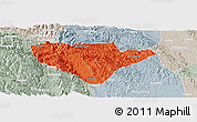 Political Panoramic Map of Yuan An, lighten, semi-desaturated