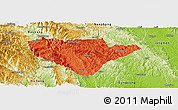 Political Panoramic Map of Yuan An, physical outside